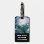 Uitzicht van Orkaan Dorian. Bagagelabel (Achterkant verticaal)