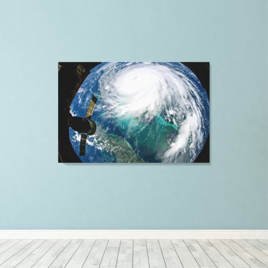 Uitzicht van Orkaan Dorian. Canvas Afdruk (Insitu (Houten vloer))