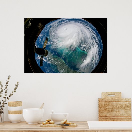 Uitzicht van Orkaan Dorian. Poster (Keuken)