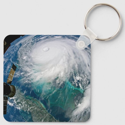Uitzicht van Orkaan Dorian. Sleutelhanger (Achterkant)