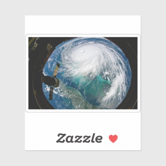 Uitzicht van Orkaan Dorian. Sticker (Vel)