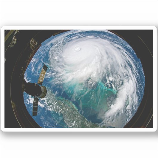 Uitzicht van Orkaan Dorian. Sticker (Voorkant)