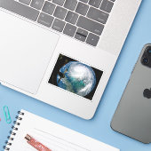 Uitzicht van Orkaan Dorian. Sticker (Laptop met iPhone)