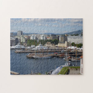Uitzicht van Oslo vanuit het fort van Oslo Legpuzzel