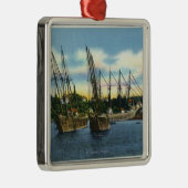 Uitzicht van oude scheepswrakken in de haven metalen ornament (Rechts)