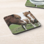 Uitzicht van paarden, close-up bier onderzetter (Linkerzijde)