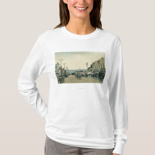 Uitzicht van paarden op Castro Street T-shirt (Voorkant)