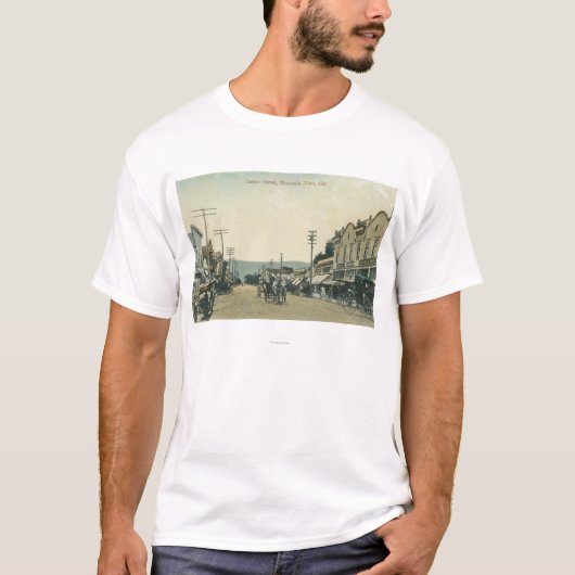 Uitzicht van paarden op Castro Street T-shirt (Voorkant)