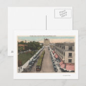 Uitzicht van Pacific Avenue en City Hall Briefkaart (Voorkant / Achterkant)