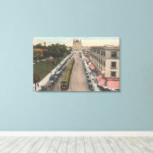 Uitzicht van Pacific Avenue en City Hall Canvas Afdruk (Insitu (Houten vloer))