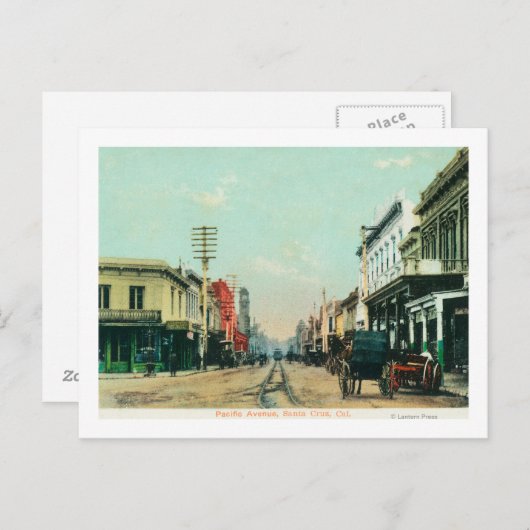 Uitzicht van Pacific AvenueSanta Cruz, CA Briefkaart (Voorkant / Achterkant)