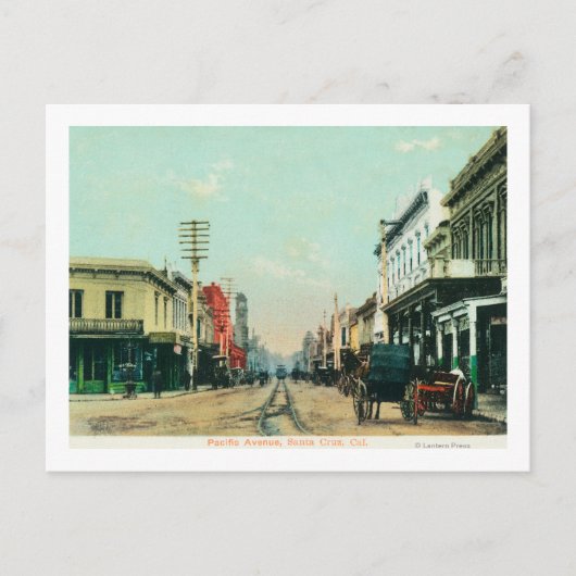 Uitzicht van Pacific AvenueSanta Cruz, CA Briefkaart (Voorkant)