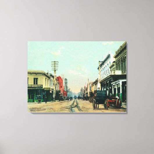 Uitzicht van Pacific AvenueSanta Cruz, CA Canvas Afdruk (Voorkant)