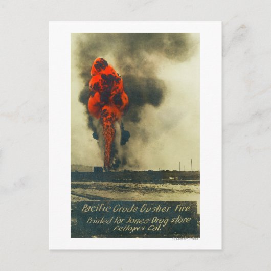 Uitzicht van Pacific Crude Gusher FireFellows, CA Briefkaart (Voorkant)