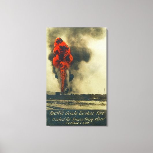 Uitzicht van Pacific Crude Gusher FireFellows, CA Canvas Afdruk (Voorkant)