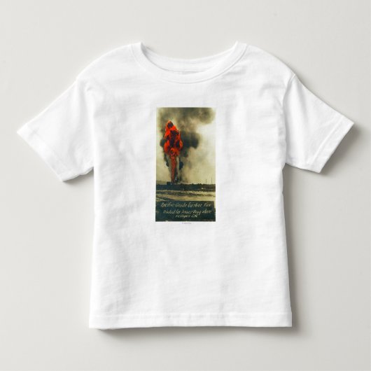 Uitzicht van Pacific Crude Gusher FireFellows, CA Kinder Shirts (Voorkant)