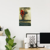 Uitzicht van Pacific Crude Gusher FireFellows, CA Poster (Thuiskantoor)