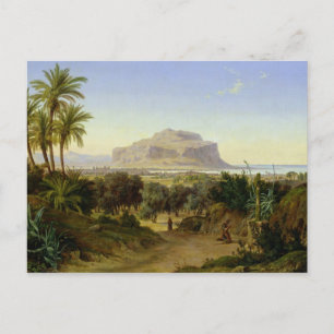 Uitzicht van Palermo met de berg Pellegrino Briefkaart