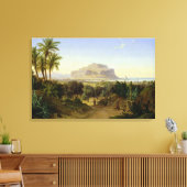 Uitzicht van Palermo met de berg Pellegrino Canvas Afdruk (Insitu (Woonkamer))