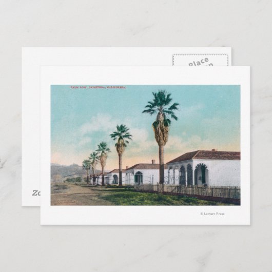 Uitzicht van Palm Row Calistoga, CA Briefkaart (Voorkant / Achterkant)