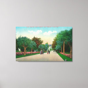 Uitzicht van palmplatform op hoogte van de vlam canvas afdruk