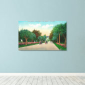 Uitzicht van palmplatform op hoogte van de vlam canvas afdruk (Insitu (Houten vloer))