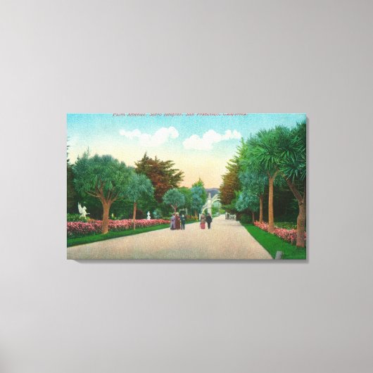 Uitzicht van palmplatform op hoogte van de vlam canvas afdruk (Voorkant)