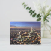 Uitzicht van Parijs bij het Briefkaart van Nacht (Staand voorkant)
