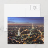 Uitzicht van Parijs bij het Briefkaart van Nacht (Voorkant / Achterkant)