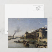 Uitzicht van Parijs, de Seine of l'Estacade, 1853 Briefkaart (Voorkant / Achterkant)