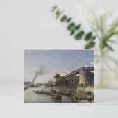 Uitzicht van Parijs, de Seine of l'Estacade, 1853 Briefkaart (Staand voorkant)
