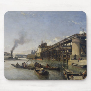 Uitzicht van Parijs, de Seine of l'Estacade, 1853 Muismat