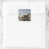 Uitzicht van Parijs, de Seine of l'Estacade, 1853 Vierkante Sticker (Tas)