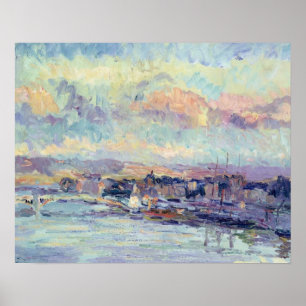 Uitzicht van Parijs (olie op doek) Poster