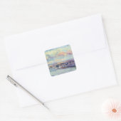 Uitzicht van Parijs (olie op doek) Vierkante Sticker (Envelop)