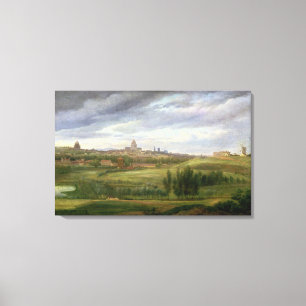 Uitzicht van Parijs uit Butte aux Cailles, Gentill Canvas Afdruk
