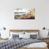 Uitzicht van Parijs van de Quai de la Rapee Canvas Afdruk (Insitu (Slaapkamer))