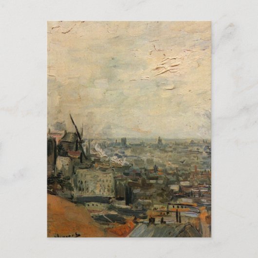 Uitzicht van Parijs van Montmartre door Vincent va Briefkaart (Voorkant)