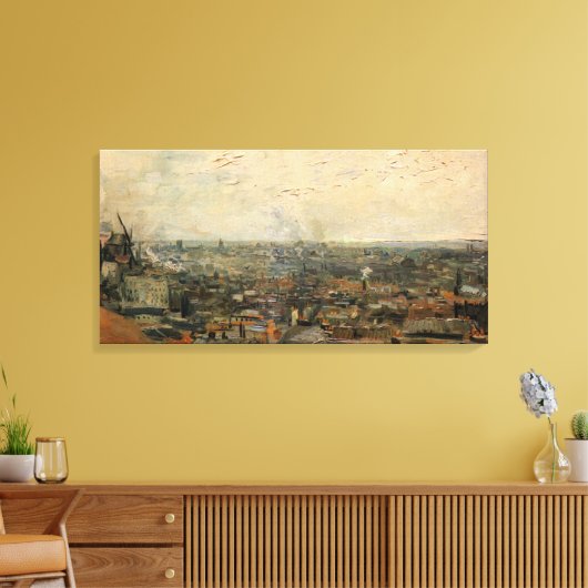 Uitzicht van Parijs van Montmartre door Vincent va Canvas Afdruk (Insitu (Woonkamer))