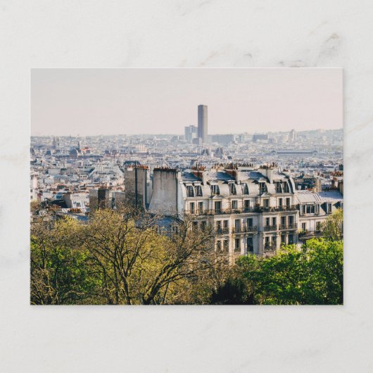 Uitzicht van Parijs van Montmartre Hill Briefkaart (Voorkant)