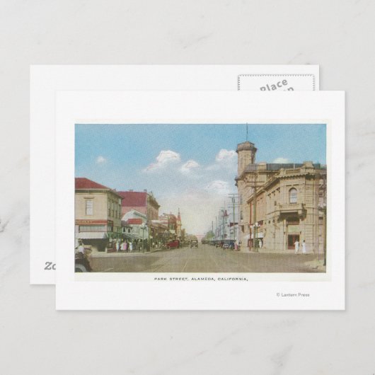 Uitzicht van Park Street Alameda, CA 2 Briefkaart (Voorkant / Achterkant)