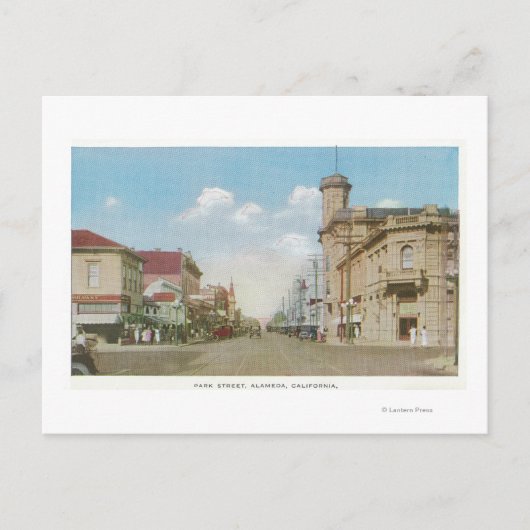 Uitzicht van Park Street Alameda, CA 2 Briefkaart (Voorkant)