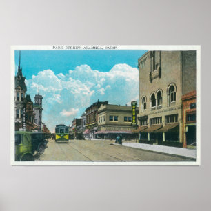 Uitzicht van Park Street Alameda, CA 2 Poster