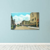 Uitzicht van Park Street, Street CarAlameda, CA Canvas Afdruk (Insitu (Houten vloer))