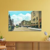 Uitzicht van Park Street, Street CarAlameda, CA Canvas Afdruk (Insitu (Woonkamer))