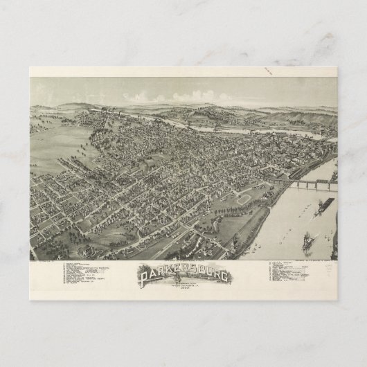 Uitzicht van Parkersburg, West Virginia (1899) Briefkaart (Voorkant)