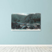 Uitzicht van Parrott Ferry BridgeSonora, CA Canvas Afdruk (Insitu (Houten vloer))