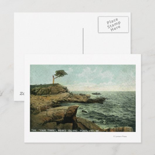 Uitzicht van Peaks en de Paar Tree Briefkaart (Voorkant / Achterkant)