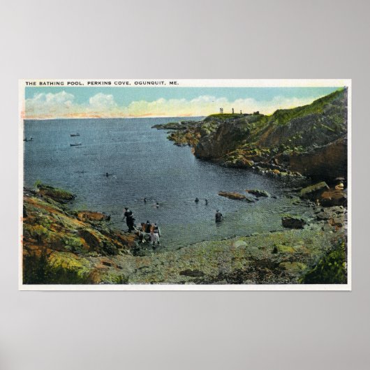 Uitzicht van Perkins Cove, Zwemende Scene Poster (Voorkant)