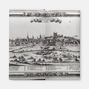Uitzicht van Perpignan, Zuid-Frankrijk, c.1645 Magneet